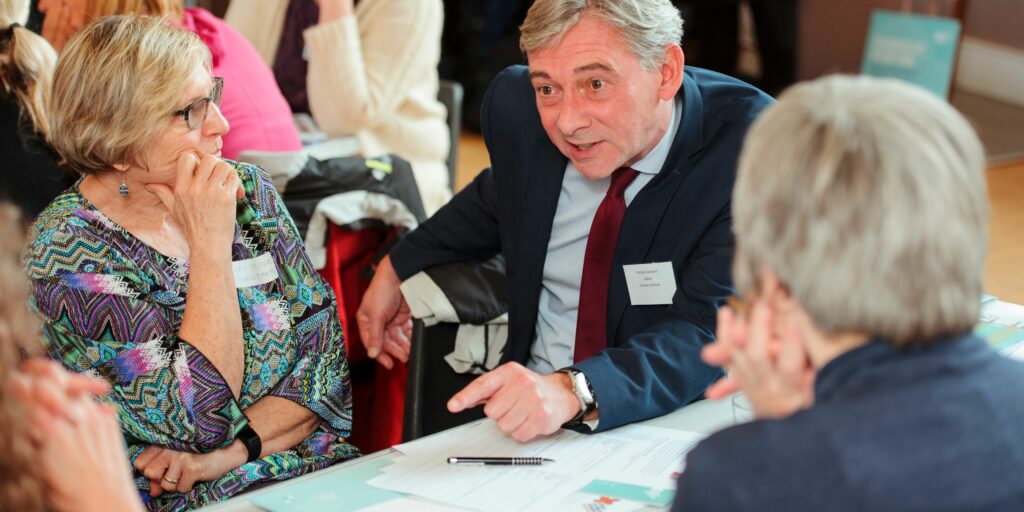 Richard Leonard MSP is lobbied by his constituency as part of a mass lobby at the Scottish Parliament