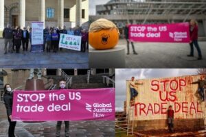 Protests against a US-UK trade deal October 2020